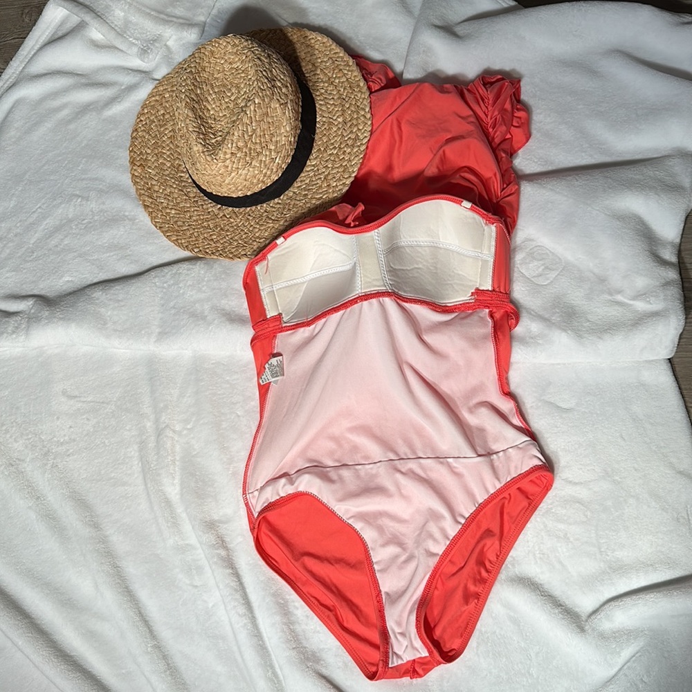 🍑🏝️Ella Moss pastel peachy orange/coral one piece size mediumAmazing condition - Picture 6 of 8